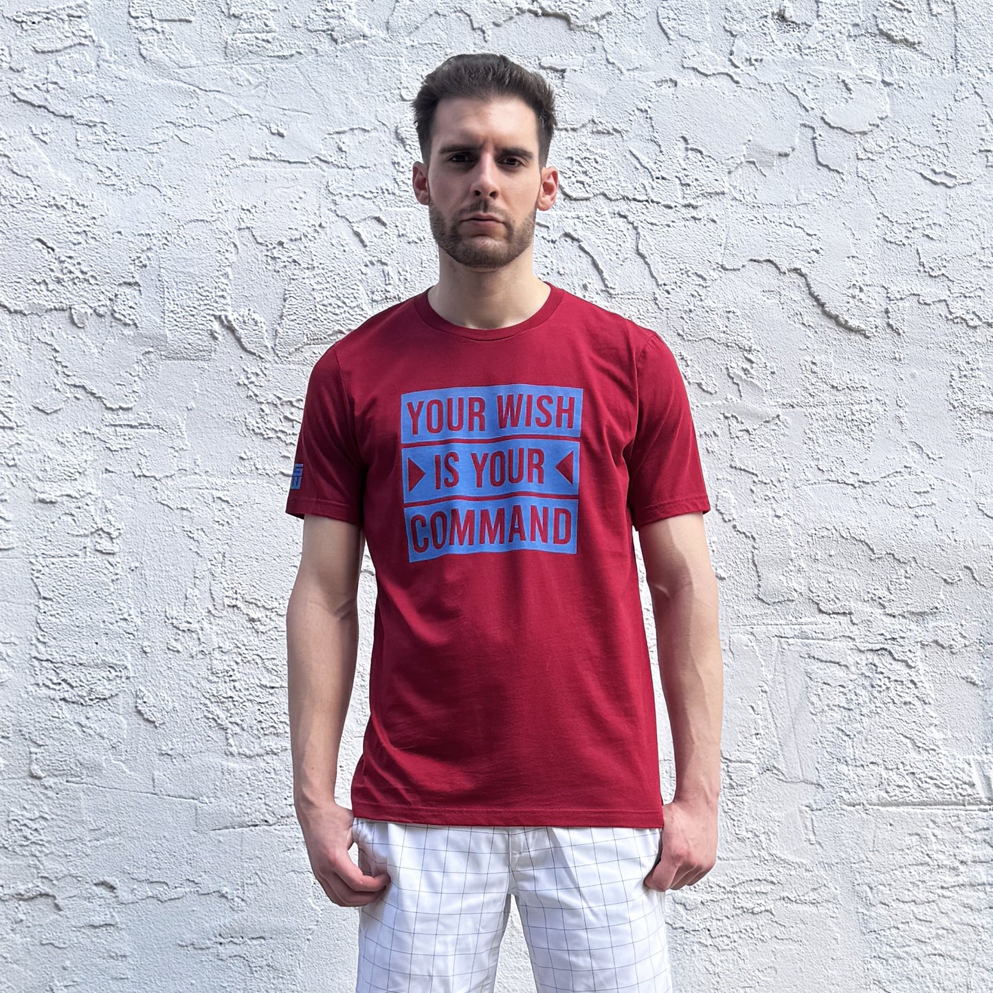 005 YOUR WISH Blue logo Graphic T-shirt