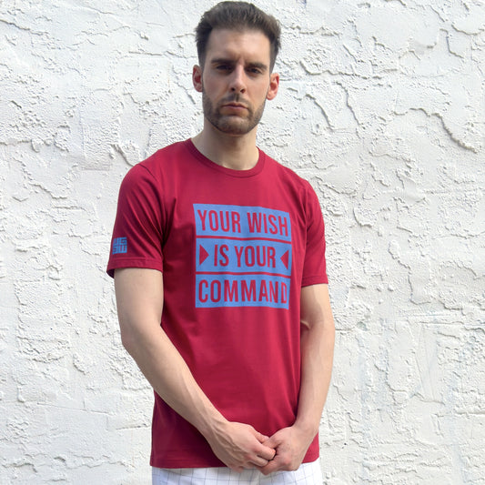 005 YOUR WISH Blue logo Graphic T-shirt